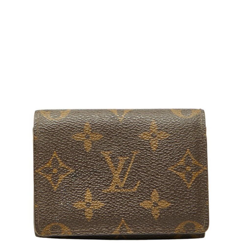 Louis Vuitton Monogram Enveloppe Cartes de Visite Card Holder Brown